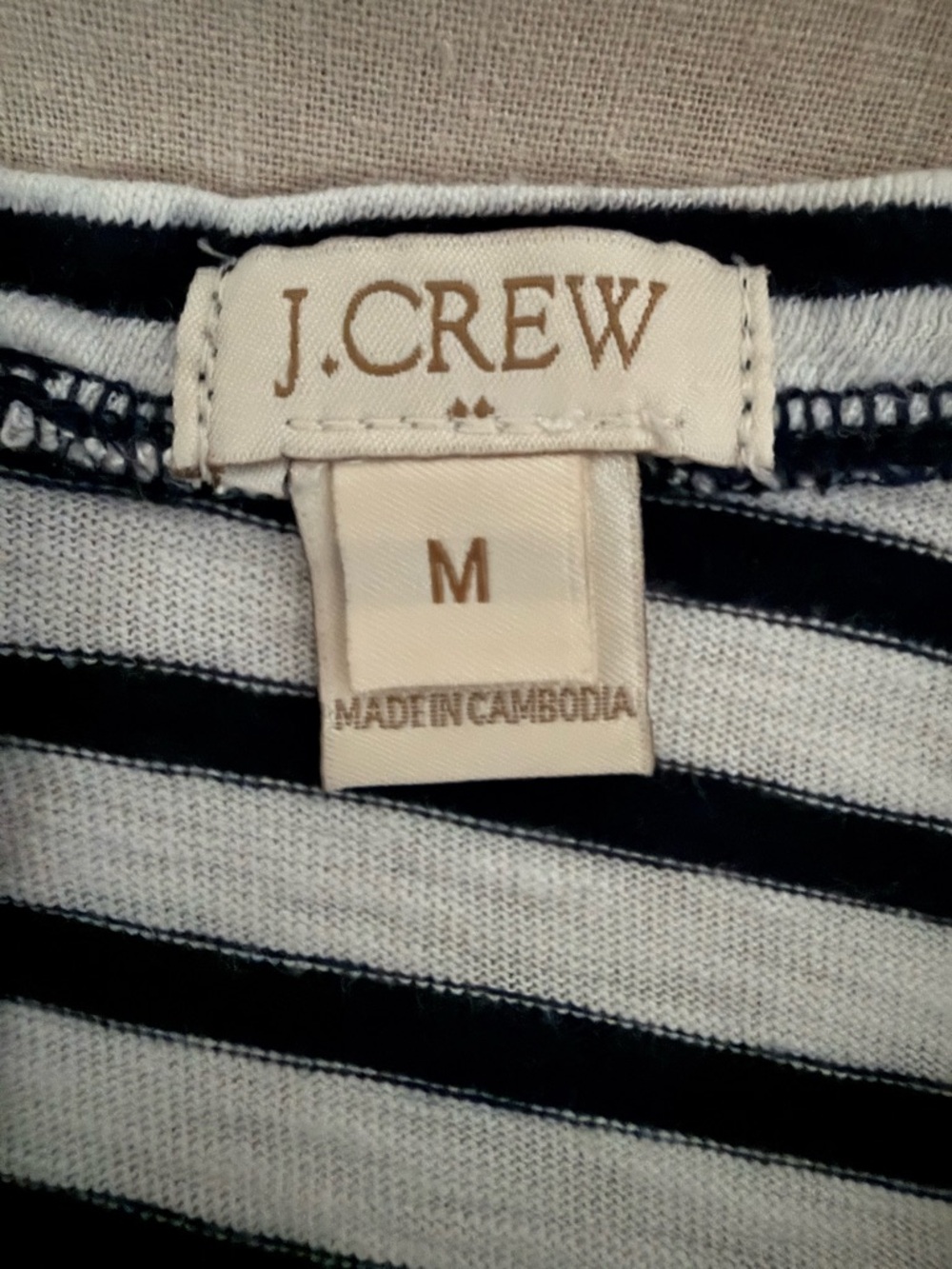 J.Crew Navy & White Breton Stripe Scoop Neck Top | Cotton | Nautical Classic - Picture 4 of 9